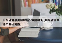 山东省复杂美区块链公司哪家好[山东省区块链产业研究院]